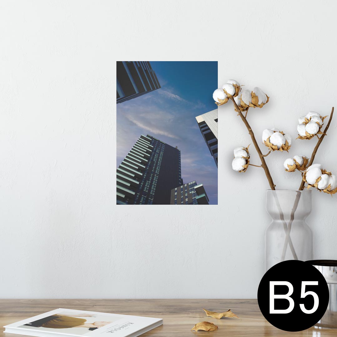 ポスター ウォールステッカー シール式ステッカー 飾り 182×257mm B5 写真 フォト 壁 インテリア おしゃれ 剥がせる wall sticker poster 022884 ビル 都市 写真