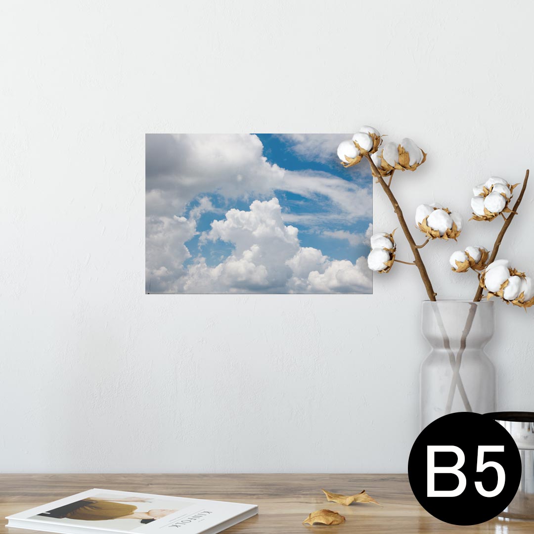 ポスター ウォールステッカー シール式ステッカー 飾り 182×257mm B5 写真 フォト 壁 インテリア おしゃれ 剥がせる wall sticker poster 023137 空　雲　自然