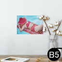 ポスター ウォールステッカー シール式ステッカー 飾り 182×257mm B5 写真 フォト 壁 インテリア おしゃれ 剥がせる wall sticker poster 025714 夏 プール 水着 ドット