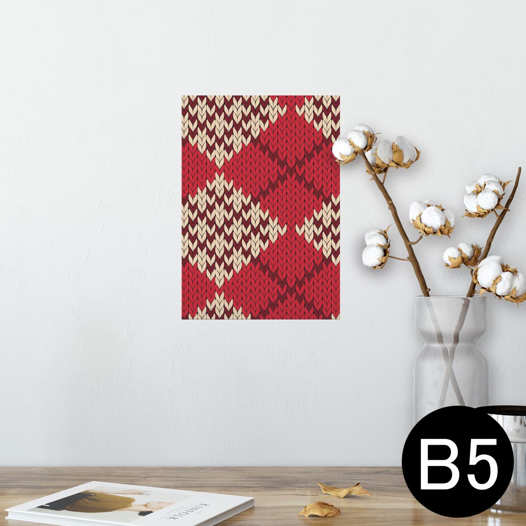 ポスター ウォールステッカー シール式ステッカー 飾り 182×257mm B5 写真 フォト 壁 インテリア おしゃれ 　剥がせる wall sticker poster 004190 チェック　赤　模様