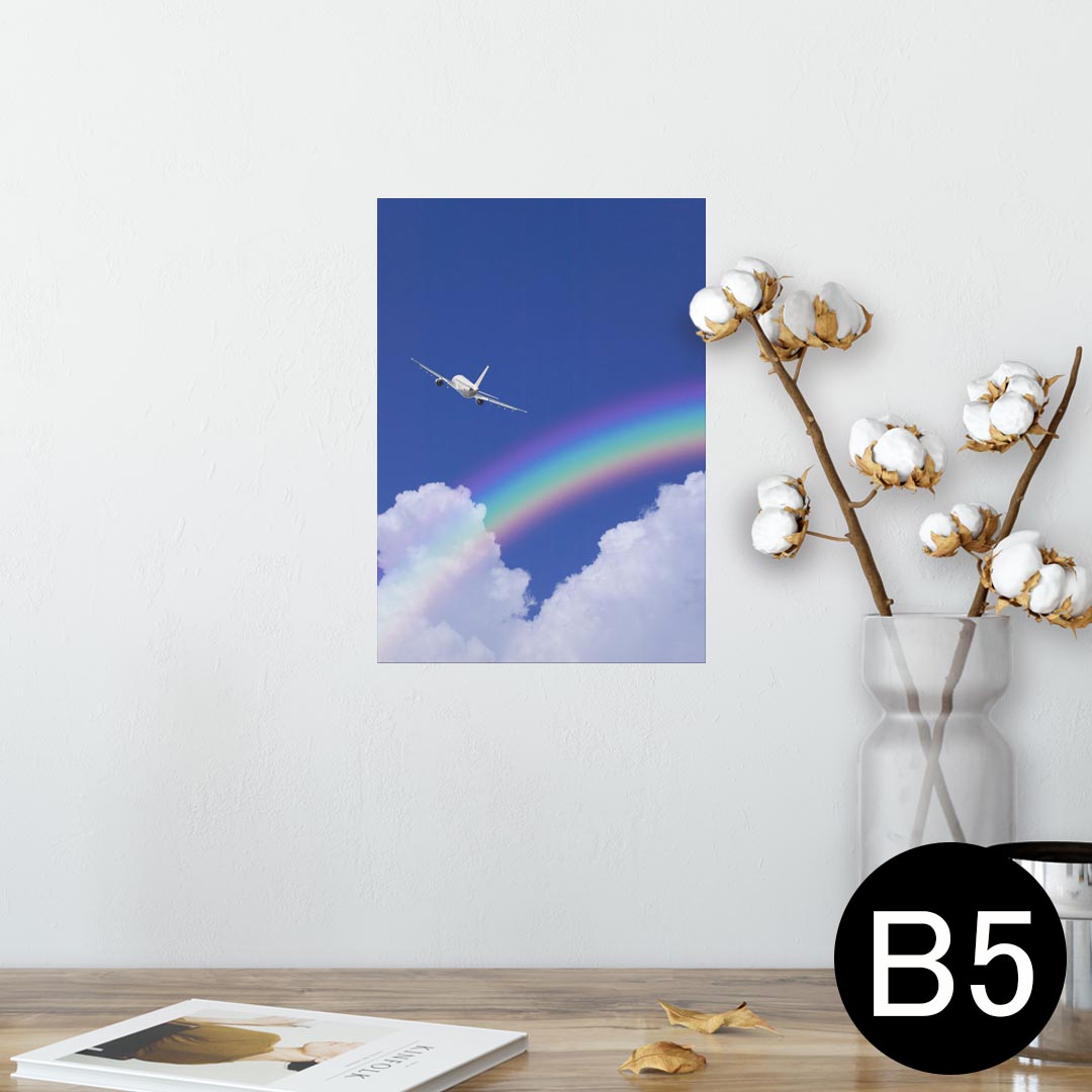 ポスター ウォールステッカー シール式ステッカー 飾り 182×257mm B5 写真 フォト 壁 インテリア おしゃれ 剥がせる wall sticker poster 004717 空 虹 写真