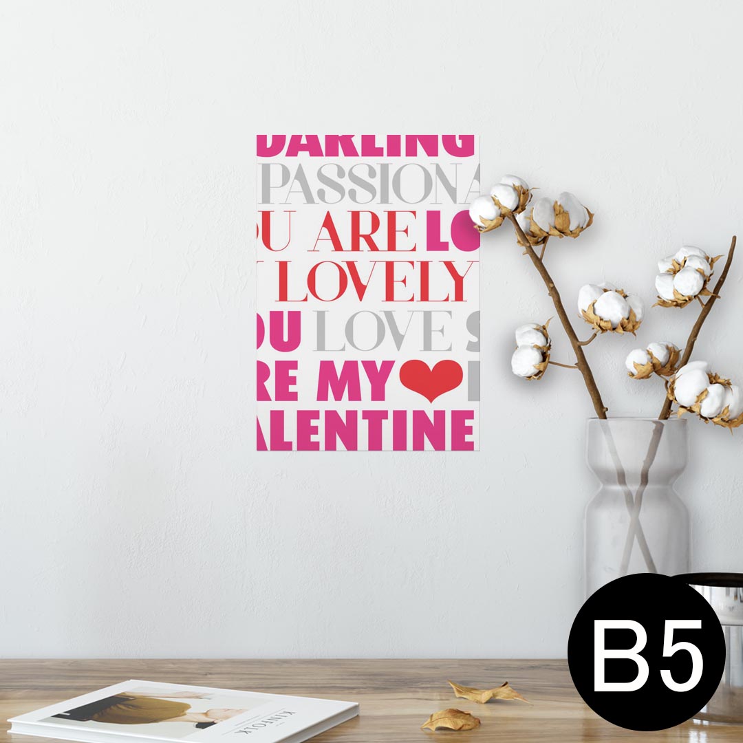 ポスター ウォールステッカー シール式ステッカー 飾り 182×257mm B5 写真 フォト 壁 インテリア おしゃれ 　剥がせる wall sticker poster 004807 英語　文字　ピンク