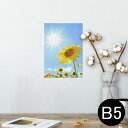 ポスター ウォールステッカー シール式ステッカー 飾り 182×257mm B5 写真 フォト 壁 インテリア おしゃれ 剥がせる wall sticker poster 005089 ひまわり 写真 太陽