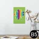 ポスター ウォールステッカー シール式ステッカー 飾り 182×257mm B5 写真 フォト 壁 インテリア おしゃれ 剥がせる wall sticker poster 006037 クローバー レインボー