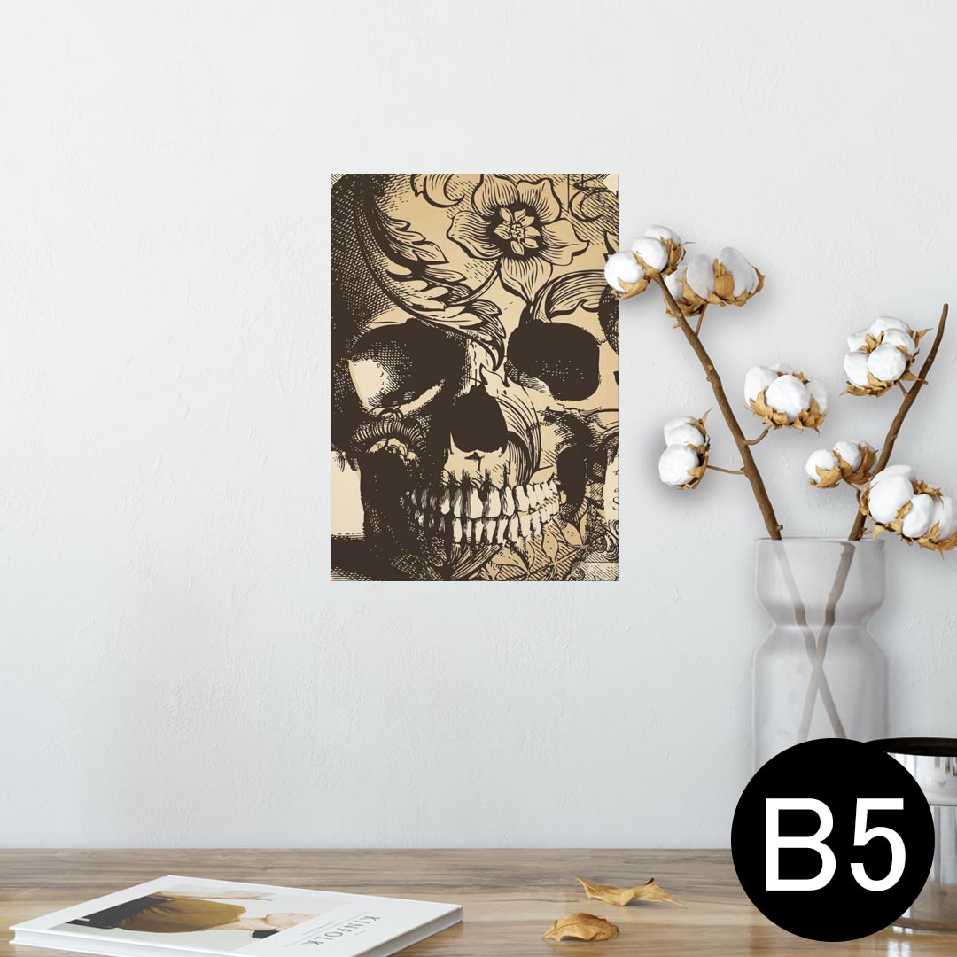 ポスター ウォールステッカー シール式ステッカー 飾り 182×257mm B5 写真 フォト 壁 インテリア おしゃれ 　剥がせる wall sticker poster 006728 骸骨　ドクロ　英語　文字