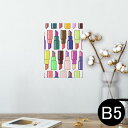 ポスター ウォールステッカー シール式ステッカー 飾り 182×257mm B5 写真 フォト 壁 インテリア おしゃれ 剥がせる wall sticker poster 007320 口紅 カラフル 模様 イラスト