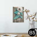 ポスター ウォールステッカー シール式ステッカー 飾り 182×257mm B5 写真 フォト 壁 インテリア おしゃれ 剥がせる wall sticker poster 007895 イラスト うさぎ 兎 アリス 時計