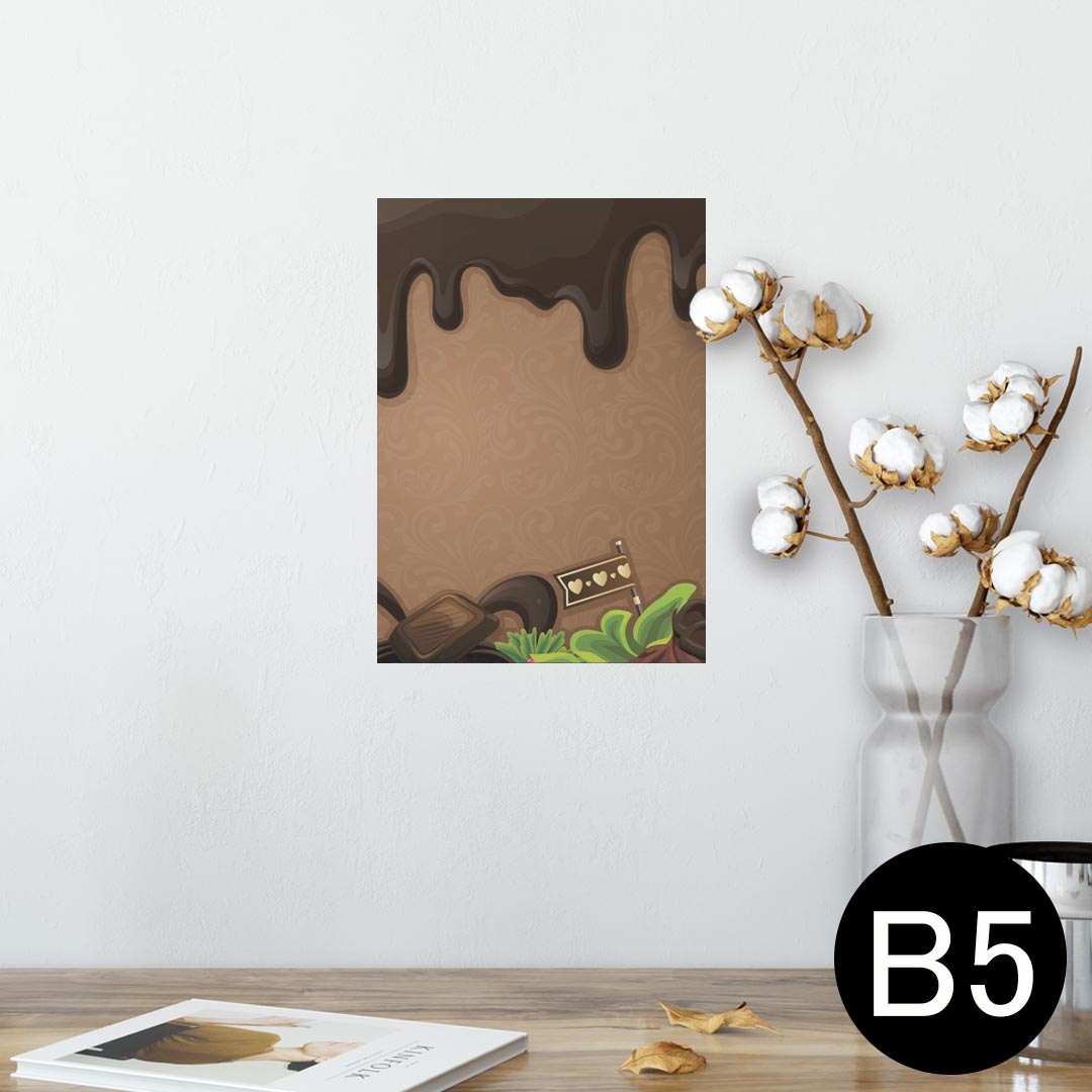 楽天kabeコレポスター ウォールステッカー シール式ステッカー 飾り 182×257mm B5 写真 フォト 壁 インテリア おしゃれ 　剥がせる wall sticker poster 008321 イラスト　お菓子　スイーツ　ハート