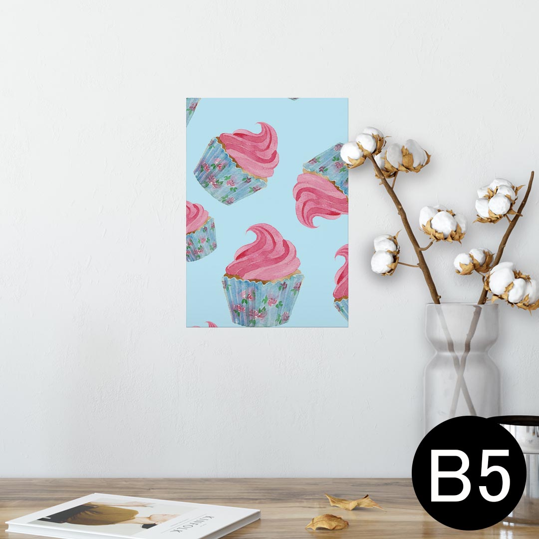 楽天kabeコレポスター ウォールステッカー シール式ステッカー 飾り 182×257mm B5 写真 フォト 壁 インテリア おしゃれ 　剥がせる wall sticker poster 010303 お菓子　ピンク　青