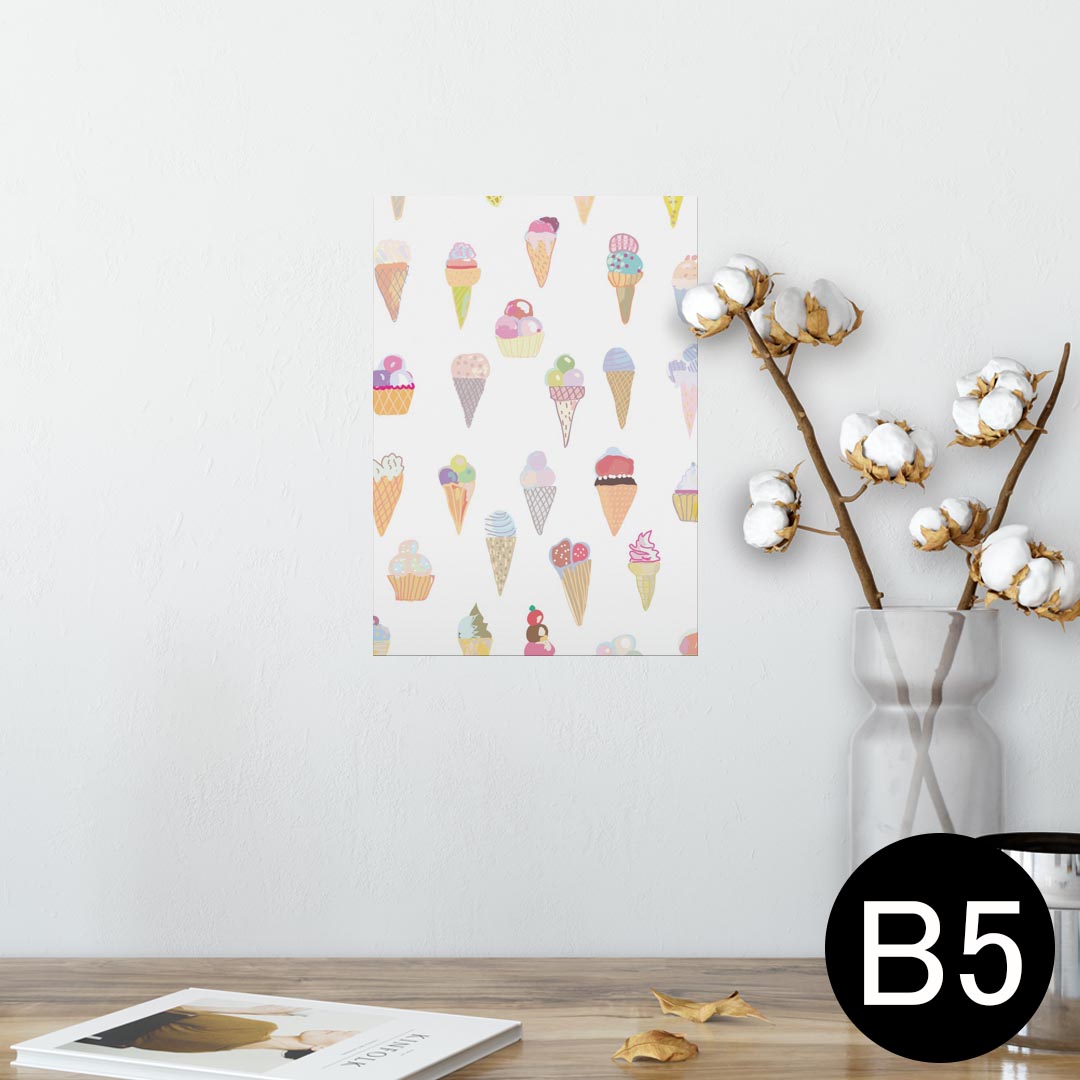 楽天kabeコレポスター ウォールステッカー シール式ステッカー 飾り 182×257mm B5 写真 フォト 壁 インテリア おしゃれ 　剥がせる wall sticker poster 010352 お菓子　パステル　デザート