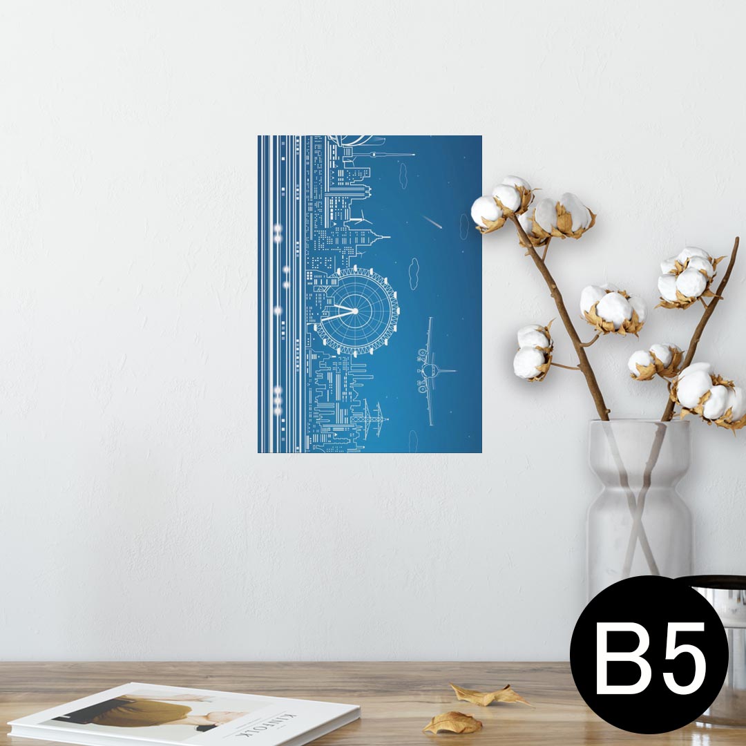 ポスター ウォールステッカー シール式ステッカー 飾り 182×257mm B5 写真 フォト 壁 インテリア おしゃれ 　剥がせる wall sticker poster 010473 風景　景色　飛行機