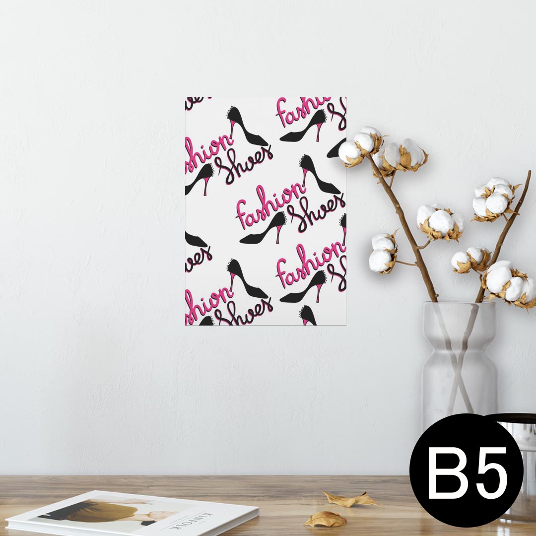 ポスター ウォールステッカー シール式ステッカー 飾り 182×257mm B5 写真 フォト 壁 インテリア おしゃれ 　剥がせる wall sticker poster 010881 靴　ハイヒール　おしゃれ