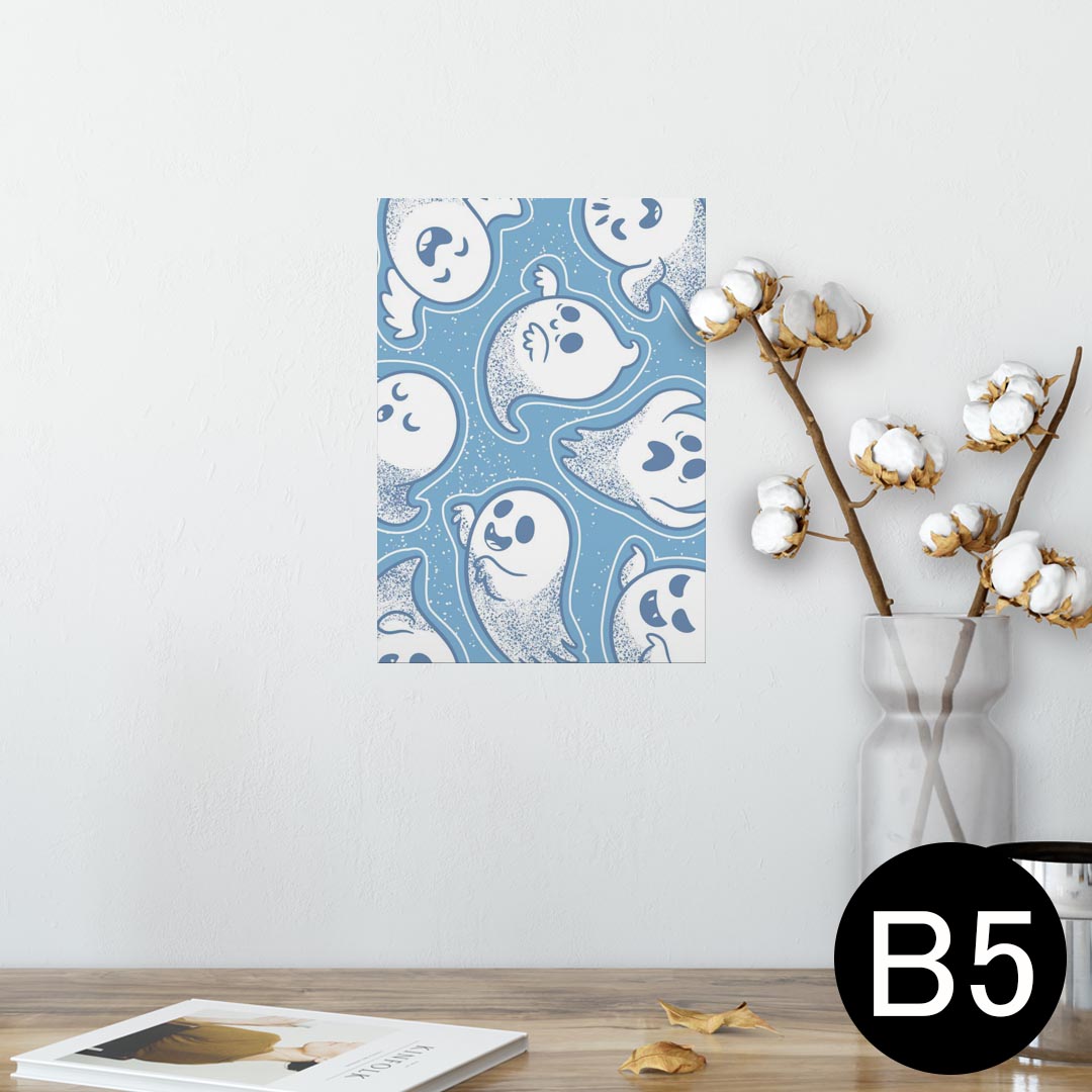 ポスター ウォールステッカー シール式ステッカー 飾り 182×257mm B5 写真 フォト 壁 インテリア おしゃれ 剥がせる wall sticker poster 011691 おばけ キャラクター ゴースト