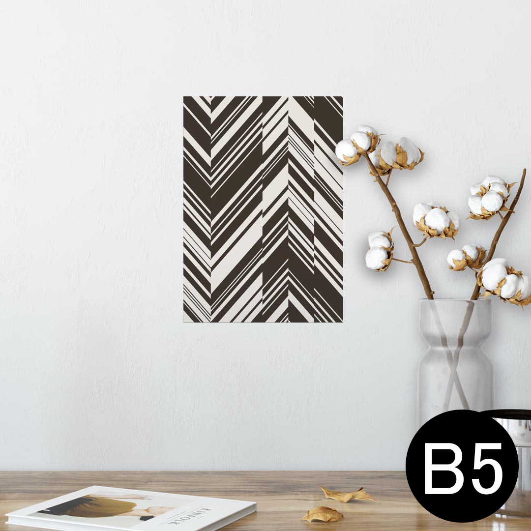 ポスター ウォールステッカー シール式ステッカー 飾り 182×257mm B5 写真 フォト 壁 インテリア おしゃれ 　剥がせる wall sticker poster 011701 模様　白　黒