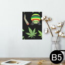 ポスター ウォールステッカー シール式ステッカー 飾り 182×257mm B5 写真 フォト 壁 インテリア おしゃれ 剥がせる wall sticker poster 011917 レゲエ スカル かっこいい