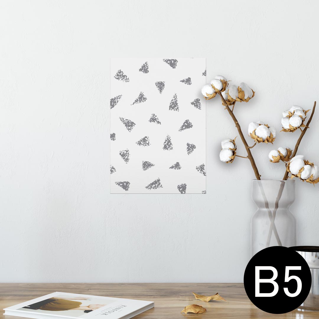 ポスター ウォールステッカー シール式ステッカー 飾り 182×257mm B5 写真 フォト 壁 インテリア おしゃれ 　剥がせる wall sticker poster 012581 三角　モノトーン　グレー