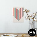 ポスター ウォールステッカー シール式ステッカー 飾り 182×257mm B5 写真 フォト 壁 インテリア おしゃれ 剥がせる wall sticker poster 012787 ハート ストライプ(3)
