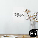 ポスター ウォールステッカー シール式ステッカー 飾り 182×257mm B5 写真 フォト 壁 インテリア おしゃれ 　剥がせる wall sticker poster 013266 魚　海　絵