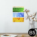 ポスター ウォールステッカー シール式ステッカー 飾り 182×257mm B5 写真 フォト 壁 インテリア おしゃれ 剥がせる wall sticker poster 014084 夏 ひまわり 空