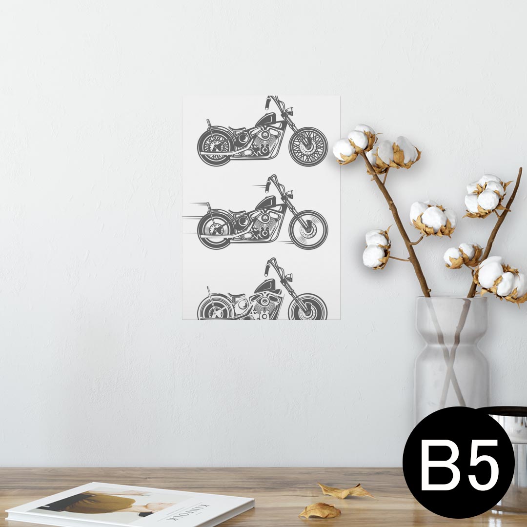 ポスター ウォールステッカー シール式ステッカー 飾り 182×257mm B5 写真 フォト 壁 インテリア おしゃれ 　剥がせる wall sticker poster 014146 バイク　乗り物