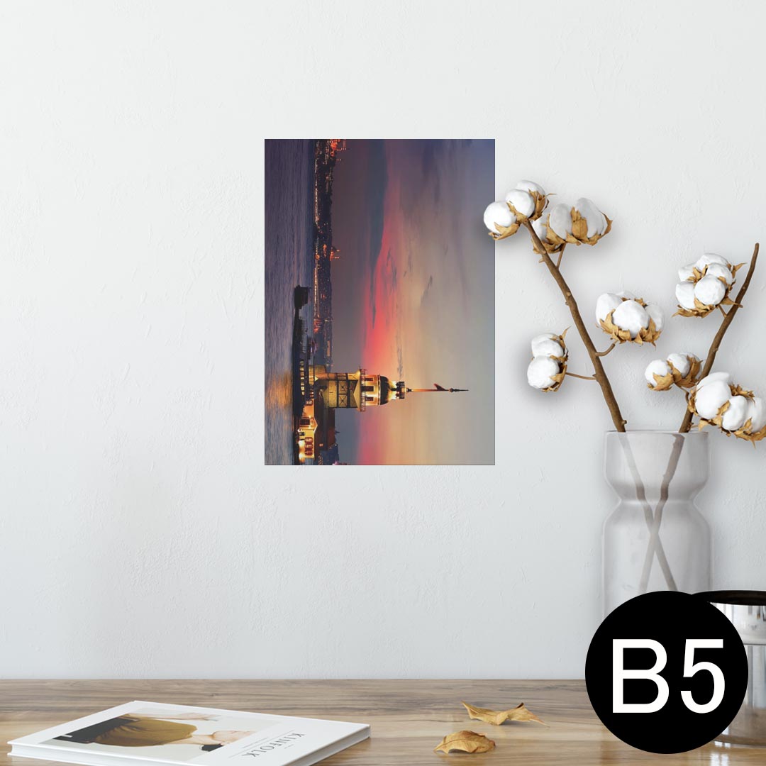 ポスター ウォールステッカー シール式ステッカー 飾り 182×257mm B5 写真 フォト 壁 インテリア おしゃれ 　剥がせる wall sticker poster 014908 景色　夜景　建物