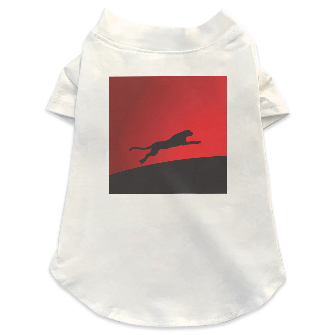 Garments - 犬専用Tシャツ 選べる5size 小型犬 袖あり 半袖 ホワイト デザイン T shirt XS S M L XL ペットウェア ペット服 カジュアル おしゃれ コットン 綿 アニマル 赤　ヒョウ 000067