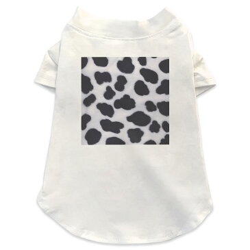 犬専用Tシャツ 選べる5size 小型犬 袖あり 半袖 ホワイト デザイン T shirt XS S M L XL ペットウェア ペット服 カジュアル おしゃれ コットン 綿 アニマル 牛 牛柄 模様 000197