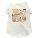 犬専用Tシャツ 選べる5size 小型犬 袖あり 半袖 ホワイト デザイン T shirt XS S M L XL ペットウェア ペット服 カジュアル おしゃれ コットン 綿 ユニーク 貝 001357