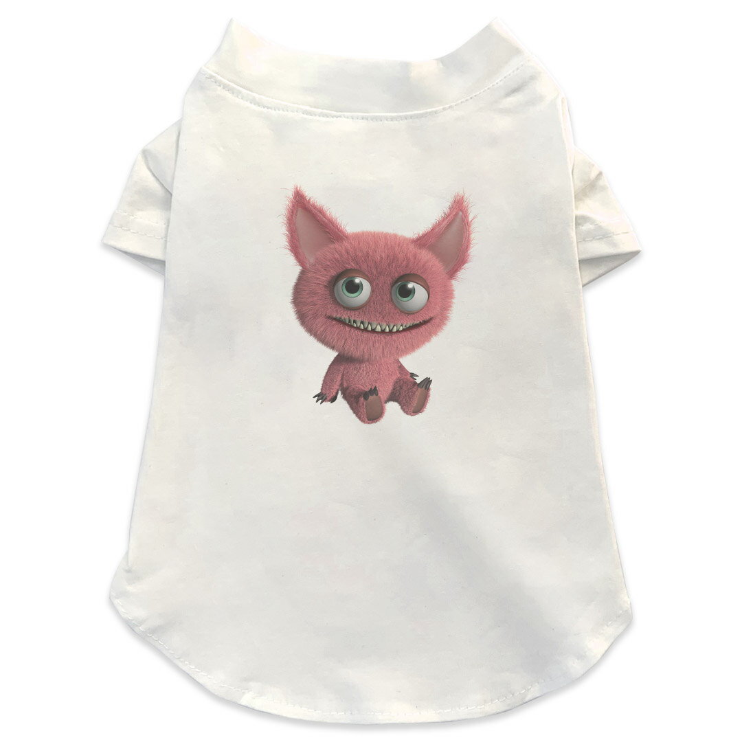 犬専用Tシャツ 選べる5size 小型犬 袖あり 半袖 ホワイト デザイン T shirt XS S M L XL ペットウェア ペット服 カジュアル おしゃれ コットン 綿 その他 モンスター 赤 キャラクター 005189