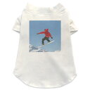 犬専用Tシャツ 選べる5size 小型犬 袖あり 半袖 ホワイト デザイン T shirt XS S M L XL ペットウェア ペット服 カジュアル おしゃれ コットン 綿 スポーツ 写真・風景 写真 スノーボード 雪 005858
