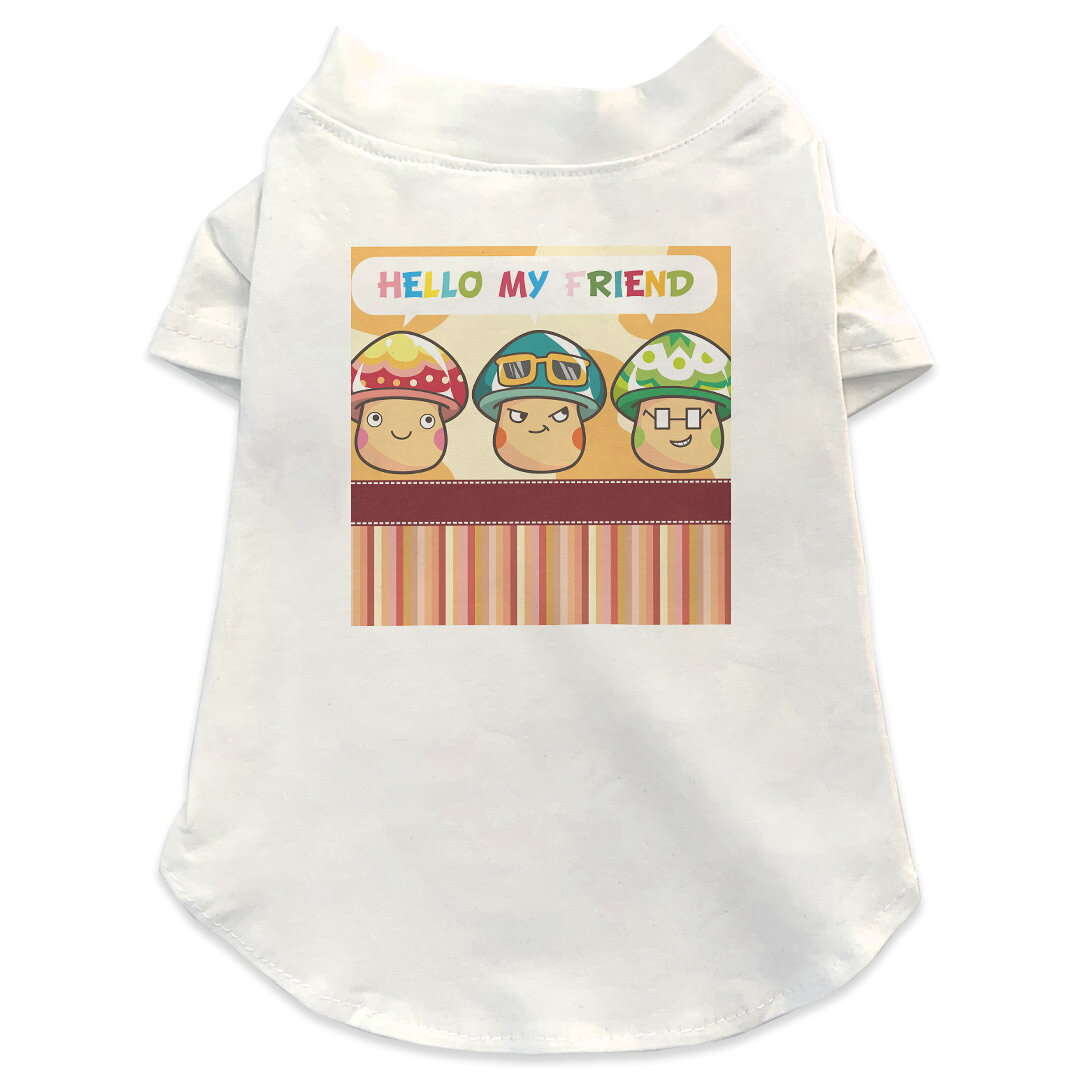 犬専用Tシャツ 選べる5size 小型犬 袖あり 半袖 ホワイト デザイン T shirt XS S M L XL ペットウェア ..
