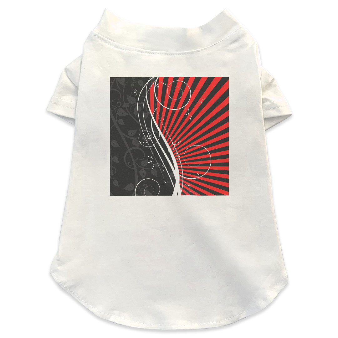 Garments - 犬専用Tシャツ 選べる5size 小型犬 袖あり 半袖 ホワイト デザイン T shirt XS S M L XL ペットウェア ペット服 カジュアル おしゃれ コットン 綿 クール ボーダー　赤　レッド　黒　ブラック 008158