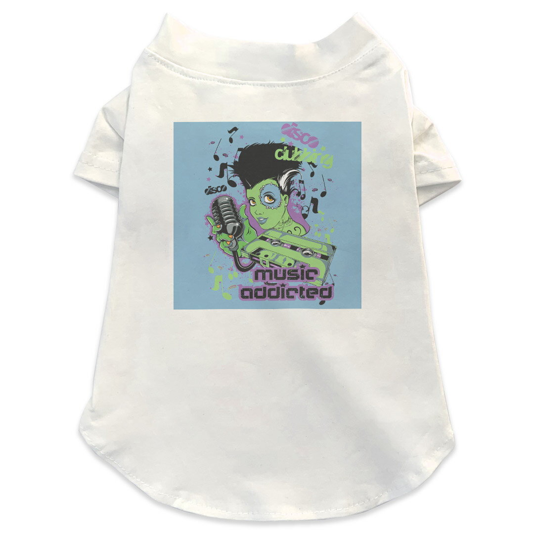 犬専用Tシャツ 選べる5size 小型犬 袖あり 半袖 ホワイト デザイン T shirt XS S M L XL ペットウェア ..