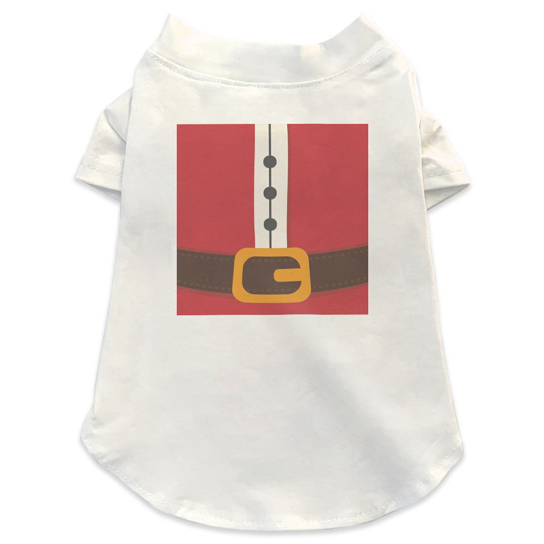 Garments - 犬専用Tシャツ 選べる5size 小型犬 袖あり 半袖 ホワイト デザイン T shirt XS S M L XL ペットウェア ペット服 カジュアル おしゃれ コットン 綿 ユニーク サンタ　服　赤　レッド 008628