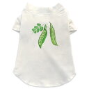 犬専用Tシャツ 選べる5size 小型犬 袖あり 半袖 ホワイト デザイン T shirt XS S M L XL ペットウェア ペット服 カジュアル おしゃれ コットン 綿 ユニーク イラスト 枝豆 グリーン 緑 008858