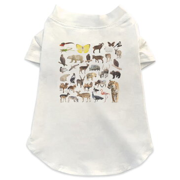 犬専用Tシャツ 選べる5size 小型犬 袖あり 半袖 ホワイト デザイン T shirt XS S M L XL ペットウェア ペット服 カジュアル おしゃれ コットン 綿 アニマル 写真 虎 キツネ 牛 008864