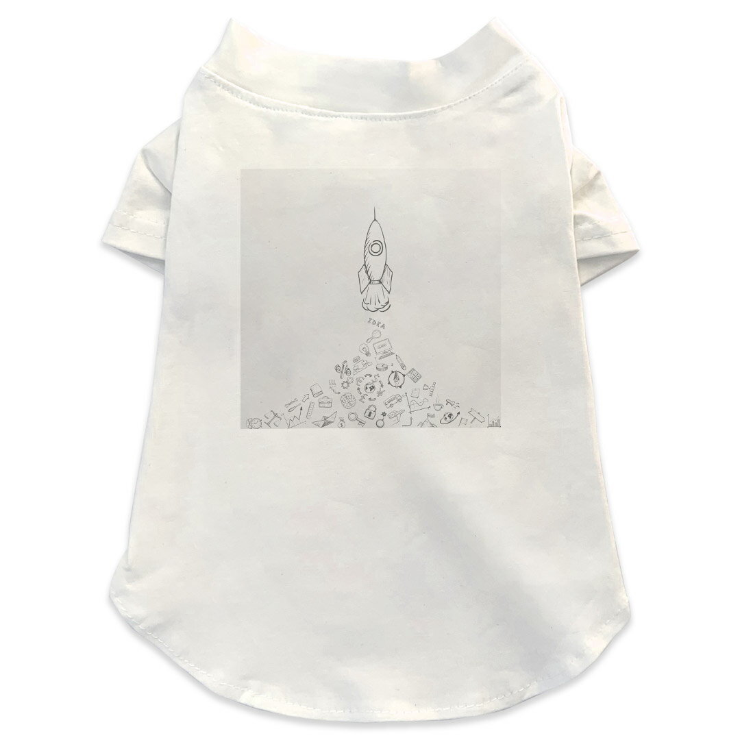 犬専用Tシャツ 選べる5size 小型犬 袖あり 半袖 ホワイト デザイン T shirt XS S M L XL ペットウェア ..