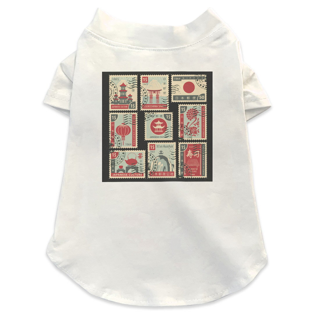 犬専用Tシャツ 選べる5size 小型犬 袖あり 半袖 ホワイト デザイン T shirt XS S M L XL ペットウェア ..