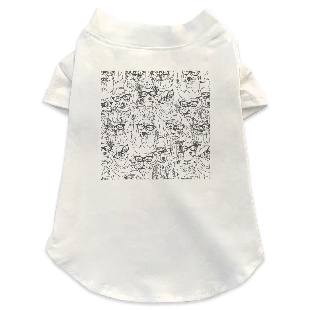 犬専用Tシャツ 選べる5size 小型犬 袖あり 半袖 ホワイト デザイン T shirt XS S M L XL ペットウェア ..