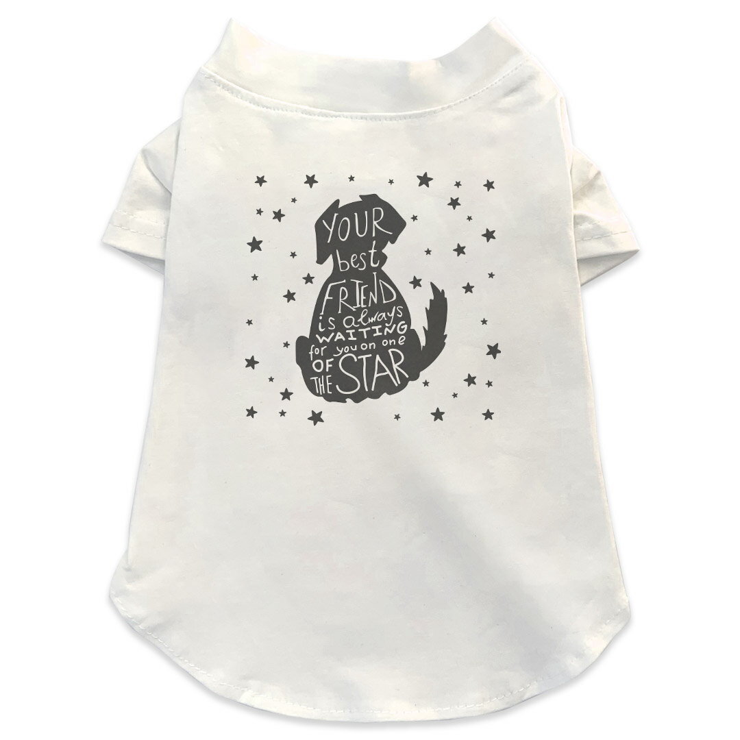 犬専用Tシャツ 選べる5size 小型犬 袖あり 半袖 ホワイト デザイン T shirt XS S M L XL ペットウェア ..