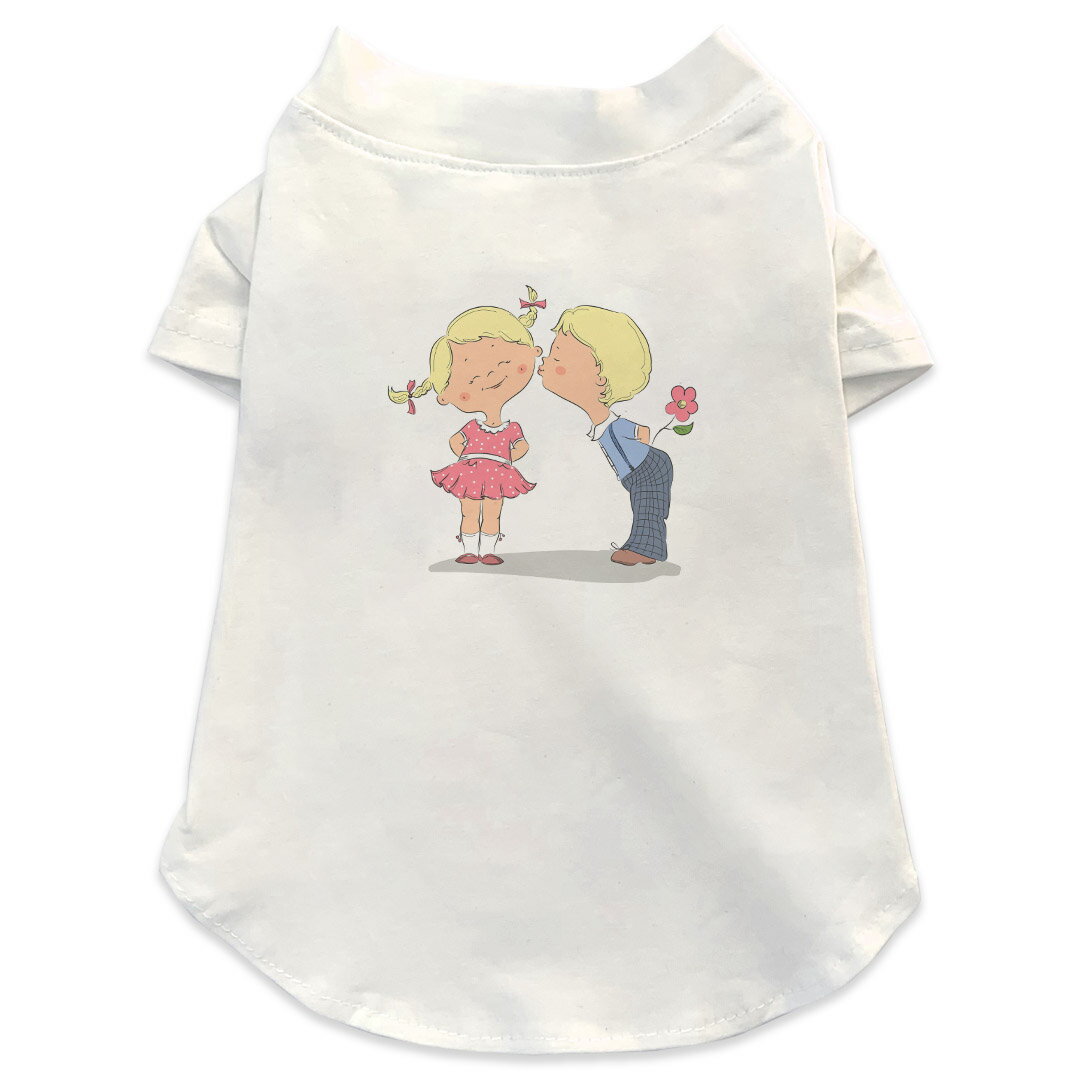 犬専用Tシャツ 選べる5size 小型犬 袖あり 半袖 ホワイト デザイン T shirt XS S M L XL ペットウェア ..
