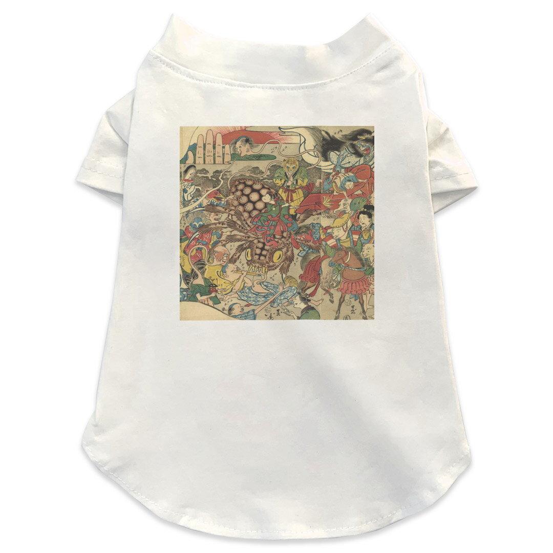 犬専用Tシャツ 選べる5size 小型犬 袖あり 半袖 ホワイト デザイン T shirt XS S M L XL ペットウェア ..