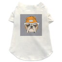 犬専用Tシャツ 選べる5size 小型犬 袖あり 半袖 ホワイト デザイン T shirt XS S M L XL ペットウェア ペット服 カジュアル おしゃれ コットン 綿 犬 帽子 サングラス 011757