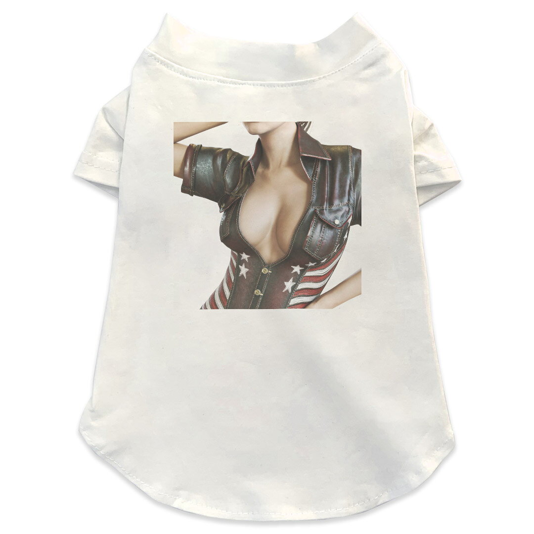 Garments - 犬専用Tシャツ 選べる5size 小型犬 袖あり 半袖 ホワイト デザイン T shirt XS S M L XL ペットウェア ペット服 カジュアル おしゃれ コットン 綿 女性　　写真 011776