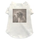 犬専用Tシャツ 選べる5size 小型犬 袖あり 半袖 ホワイト デザイン T shirt XS S M L XL ペットウェア ペット服 カジュアル おしゃれ コットン 綿 犬　写真　セピア 011976