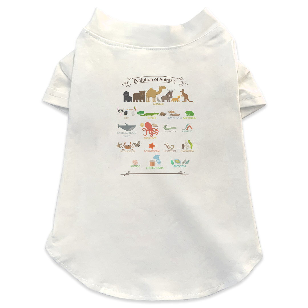 犬専用Tシャツ 選べる5size 小型犬 袖あり 半袖 ホワイト デザイン T shirt XS S M L XL ペットウェア ペット服 カジュアル おしゃれ コットン 綿 動物　生き物　海 013223
