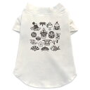 犬専用Tシャツ 選べる5size 小型犬 袖あり 半袖 ホワイト デザイン T shirt XS S M L XL ペットウェア ペット服 カジュアル おしゃれ コットン 綿 お正月 縁起物 モノトーン 013577