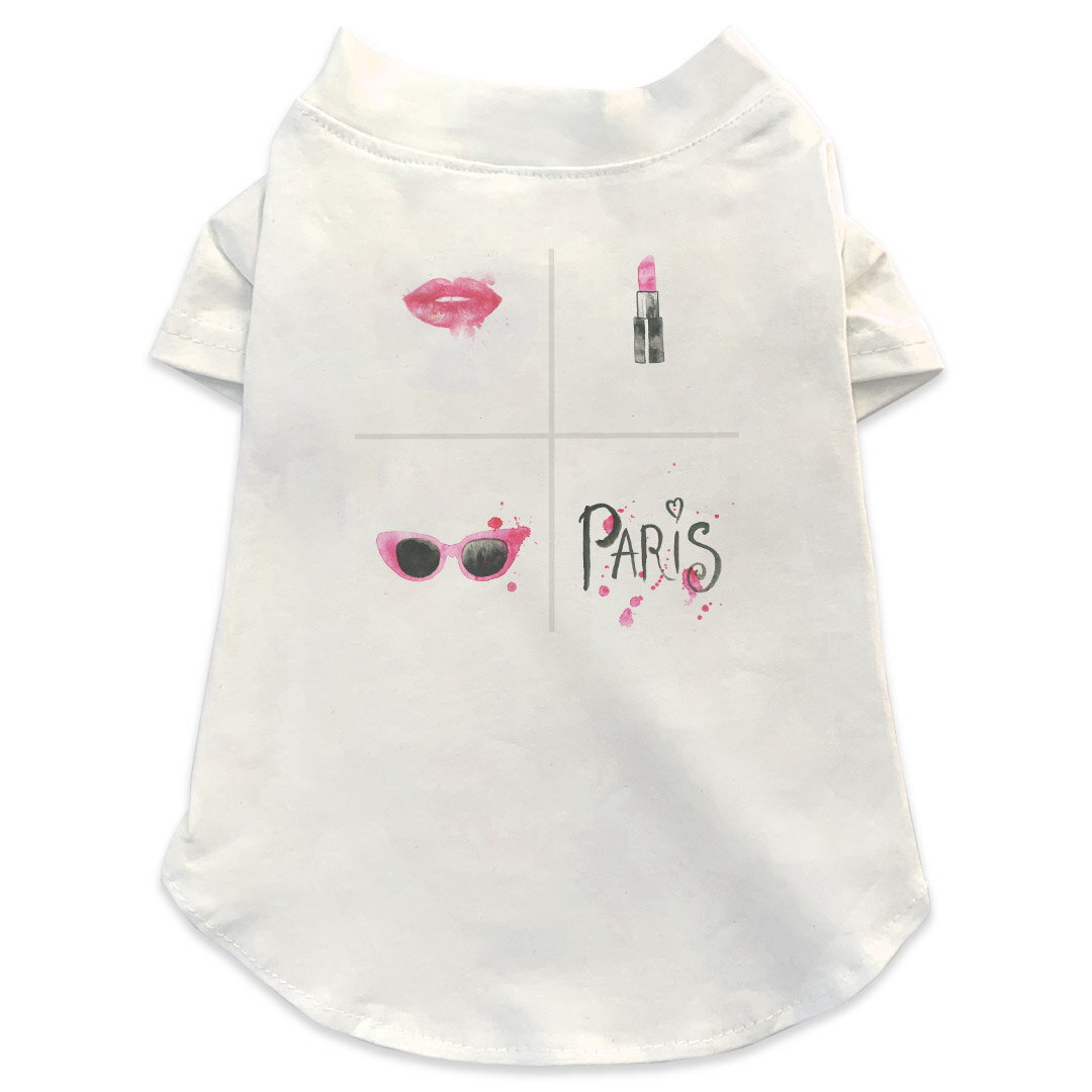 犬専用Tシャツ 選べる5size 小型犬 袖あり 半袖 ホワイト デザイン T shirt XS S M L XL ペットウェア ..