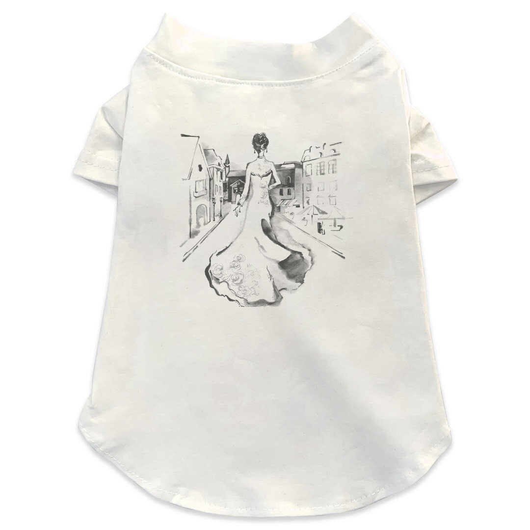 犬専用Tシャツ 選べる5size 小型犬 袖あり 半袖 ホワイト デザイン T shirt XS S M L XL ペットウェア ..