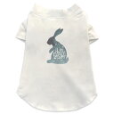 犬専用Tシャツ 選べる5size 小型犬 袖あり 半袖 ホワイト デザイン T shirt XS S M L XL ペットウェア ペット服 カジュアル おしゃれ コットン 綿 イースター うさぎ 動物 014300